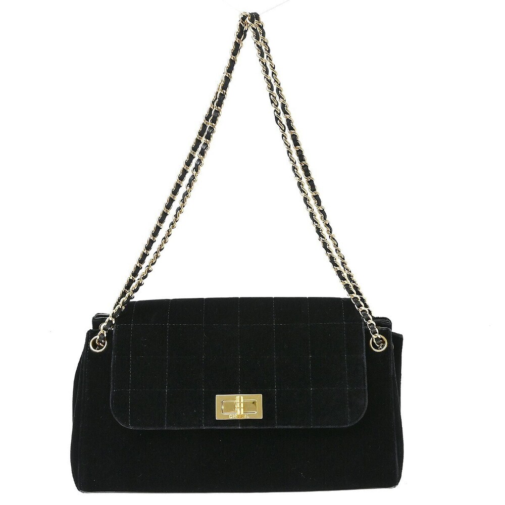 Chanel Chocolate Bar Mademoiselle Lock Chain Quilted velvet